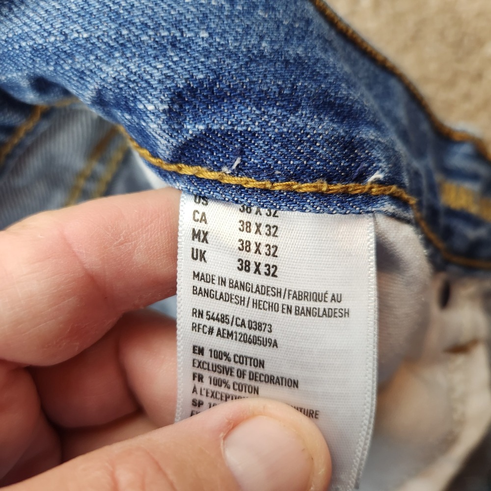 American Eagle Outfitters Mens Original Straight Blue Jeans 38x32 Medium Wash - Picture 5 of 7